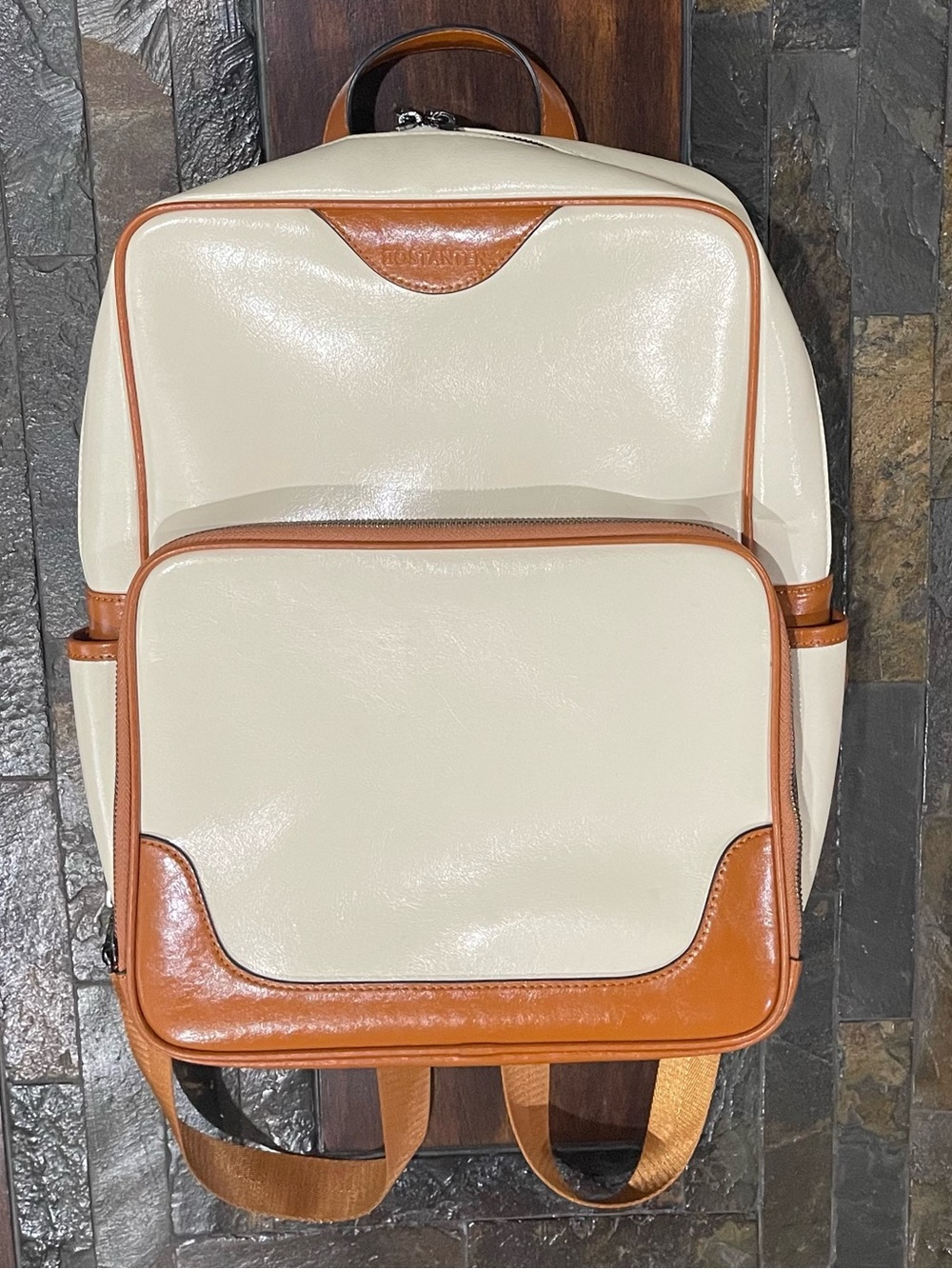 Bostanten Leather Laptop Backpack Style Purse